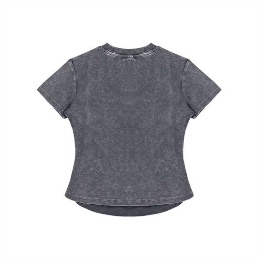 Vintage Washed Bodycon Cotton T-Shirt