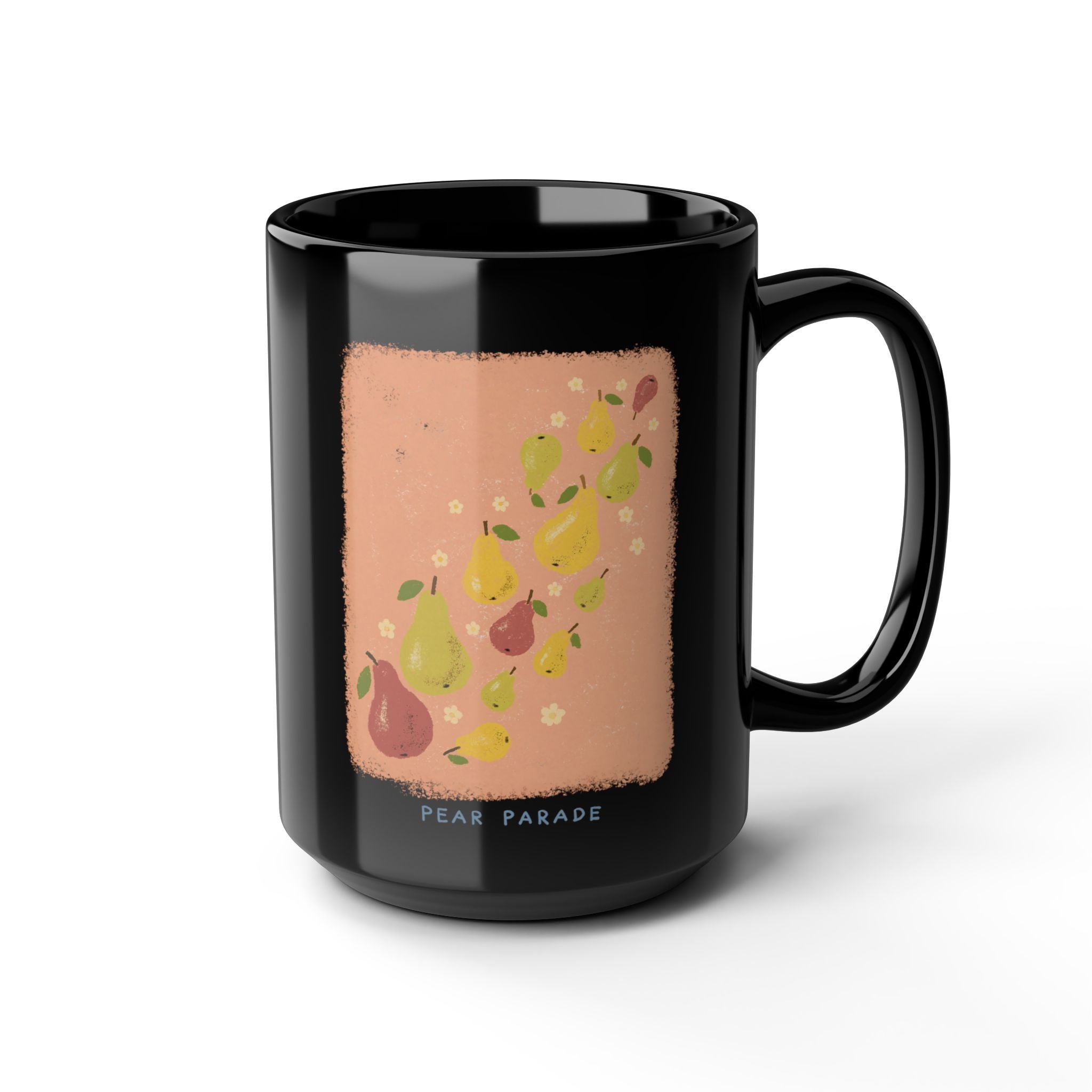 Pear Parade Black Coffee Mug 15oz