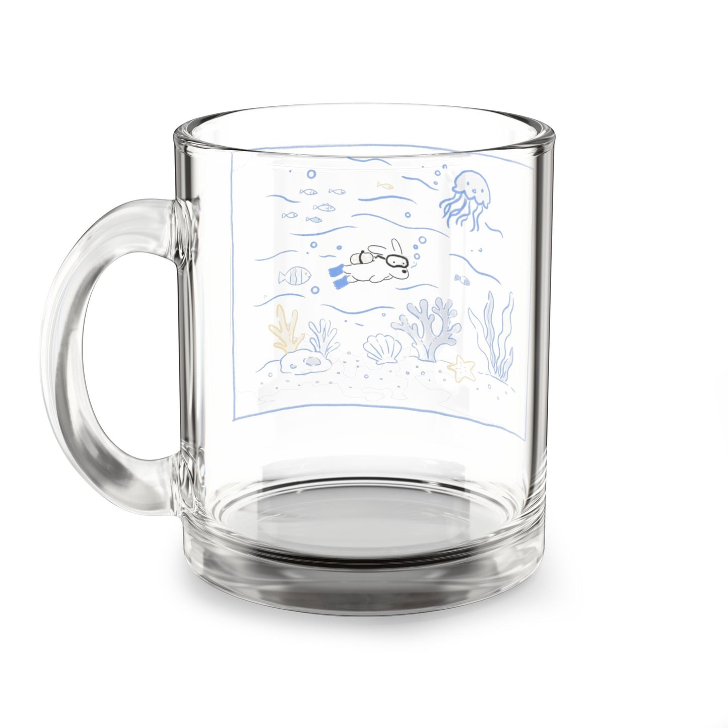 Underwater Scene Glass Mug 10oz