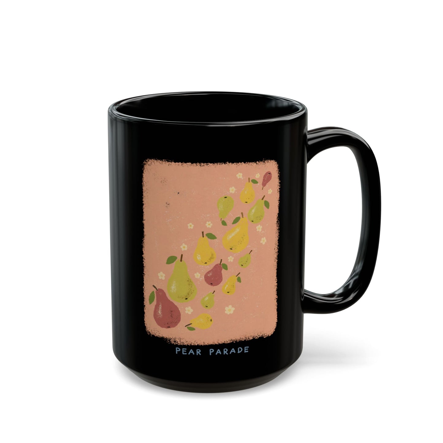 Pear Parade Black Coffee Mug 15oz