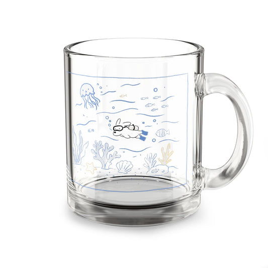 Underwater Scene Glass Mug 10oz