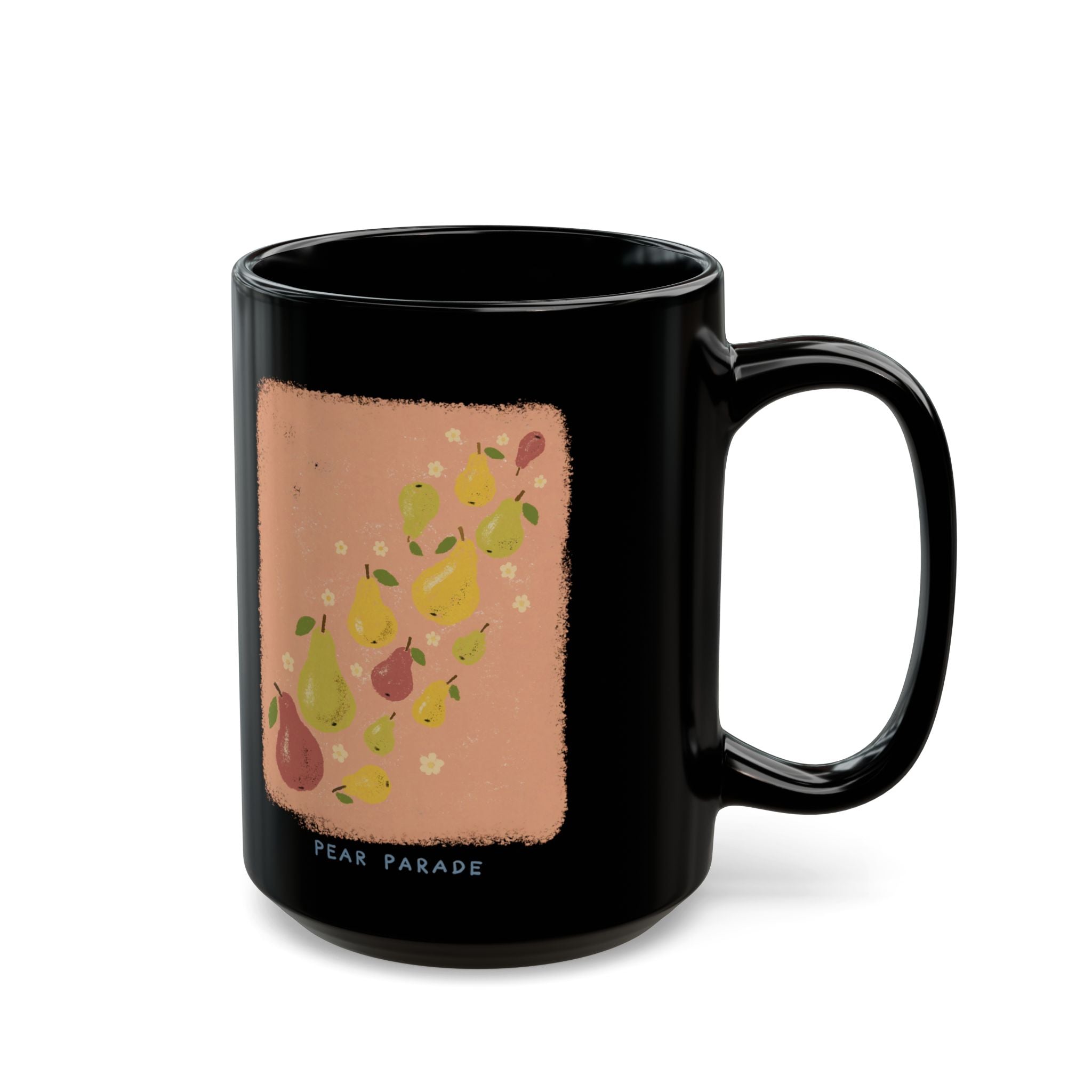 Pear Parade Black Coffee Mug 15oz