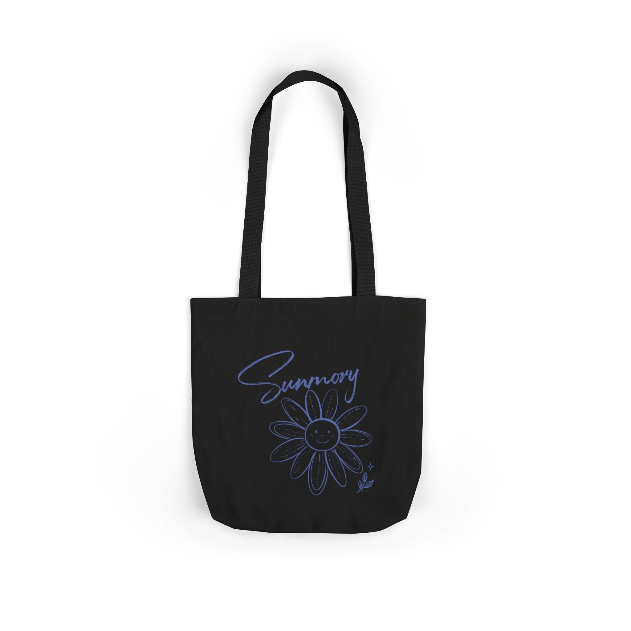 Summery Floral Tote Bag — Script Daisy Canvas Tote