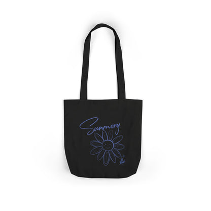 Summery Floral Tote Bag — Script Daisy Canvas Tote