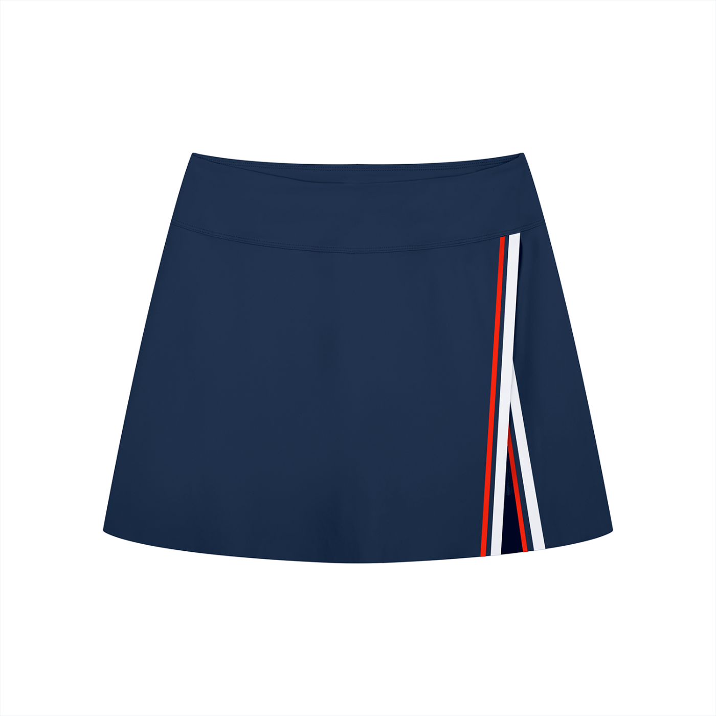 Women's A-Line Contrast Panel Slit Skirt