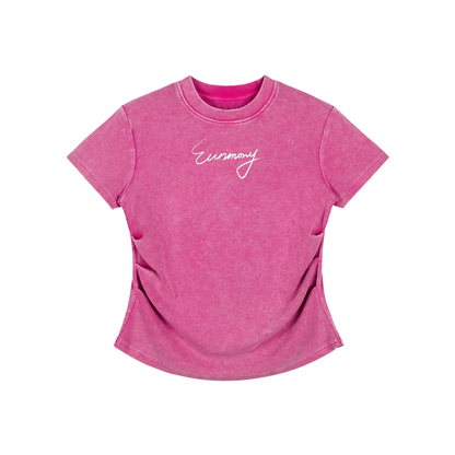 Vintage Washed Bodycon Cotton T-Shirt