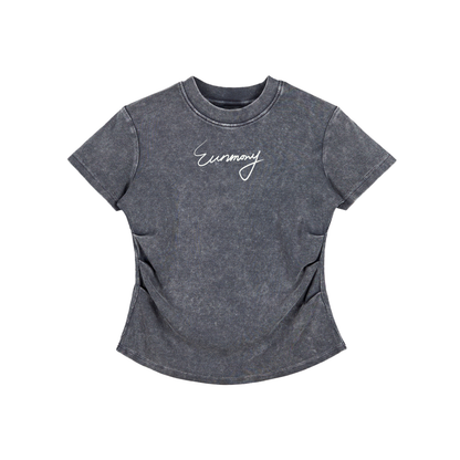 Vintage Washed Bodycon Cotton T-Shirt