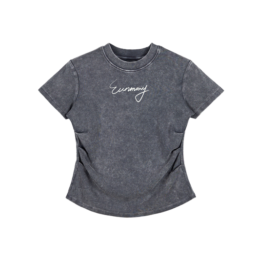 Vintage Washed Bodycon Cotton T-Shirt