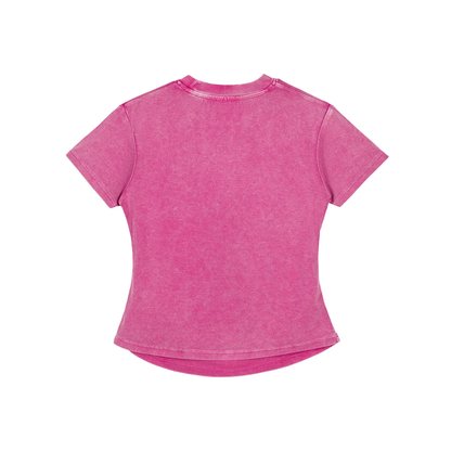Vintage Washed Bodycon Cotton T-Shirt