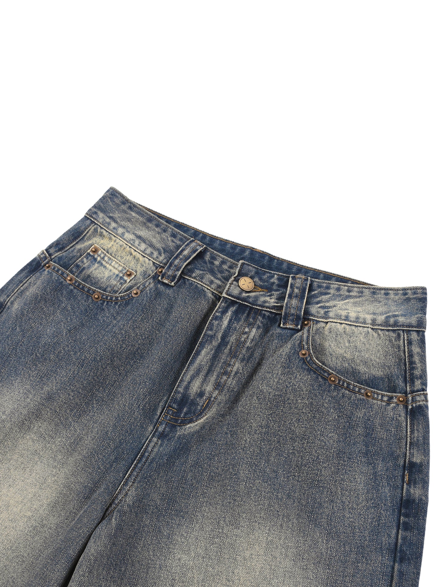 Vintage Wash Baggy Denim Shorts
