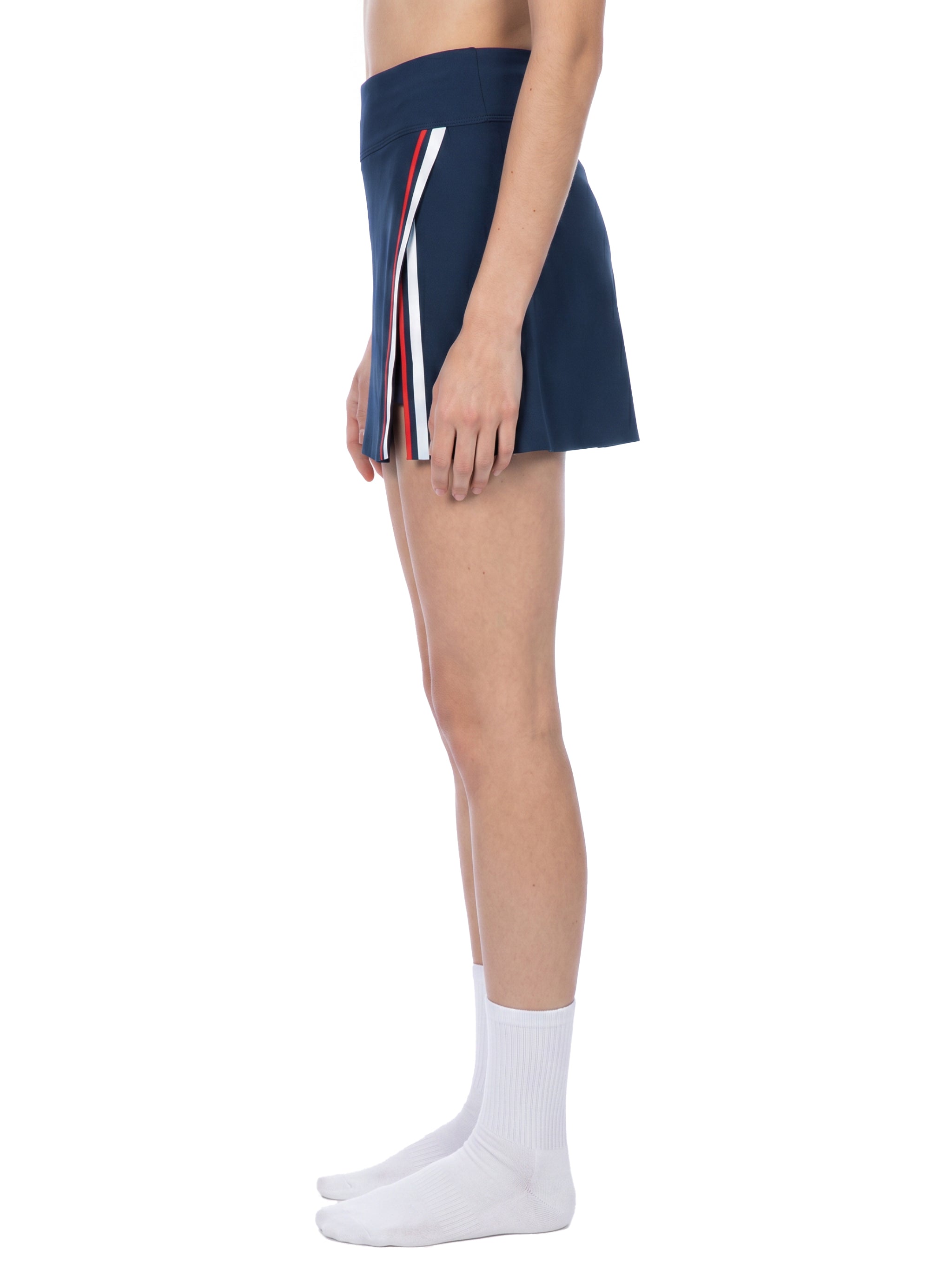 Women's A-Line Contrast Panel Slit Skirt